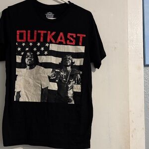 OutKast Black Short Sleeve Graphic Tee with Red Logo